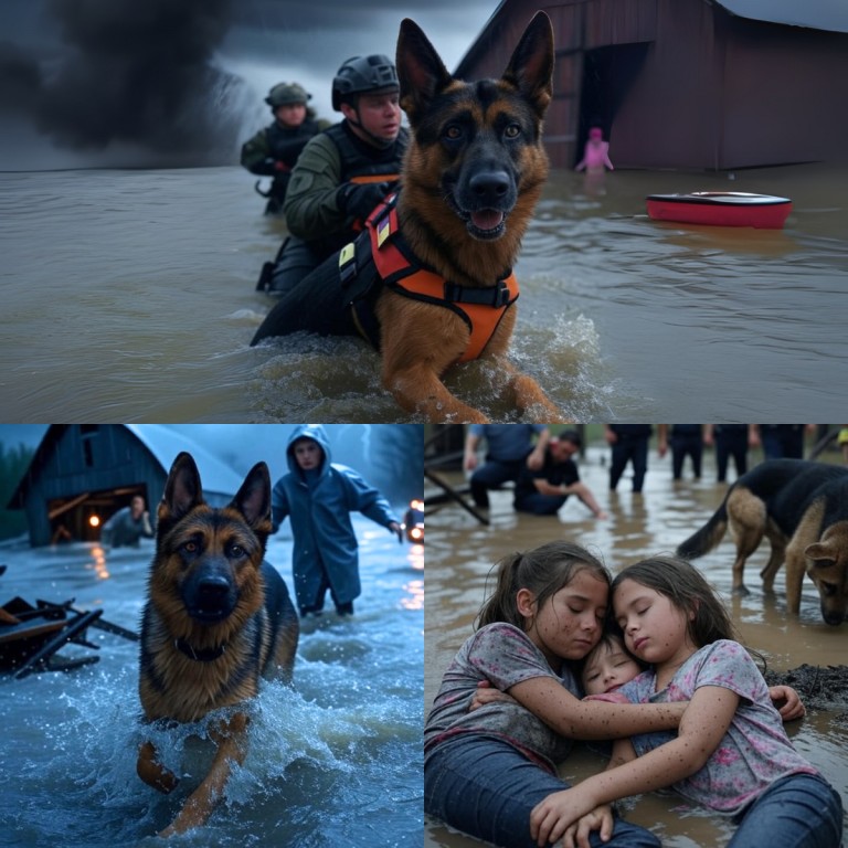 Silent Hero of the Storm: K9 Shadow Endures 36 Hours of Relentless Searching Through Flooded Streets and Dangerous Conditions to Rescue Missing 6-Year-Old Girl