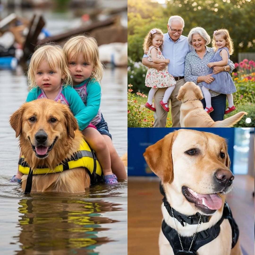 In the Heart of the Devastating Flood, a Brave K9 Risked Its Life, Using Nothing But Its Heart and Instinct to Rescue Two Orphaned Sisters Trapped in Rising Waters, With Their Elderly Grandparents Unable to Escape
