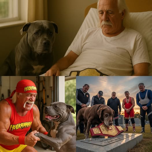 Heartbreaking Goodbye: Hulk Hogan's Loyal Dog Refuses to Leave His Side, Mourning the Loss of a Hero, Father, and Best Friend